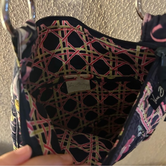 Vera Bradley Hipster In Ribbon Pattern Boho Quilted Crossbody Bag Purse Retired - Picture 10 of 11